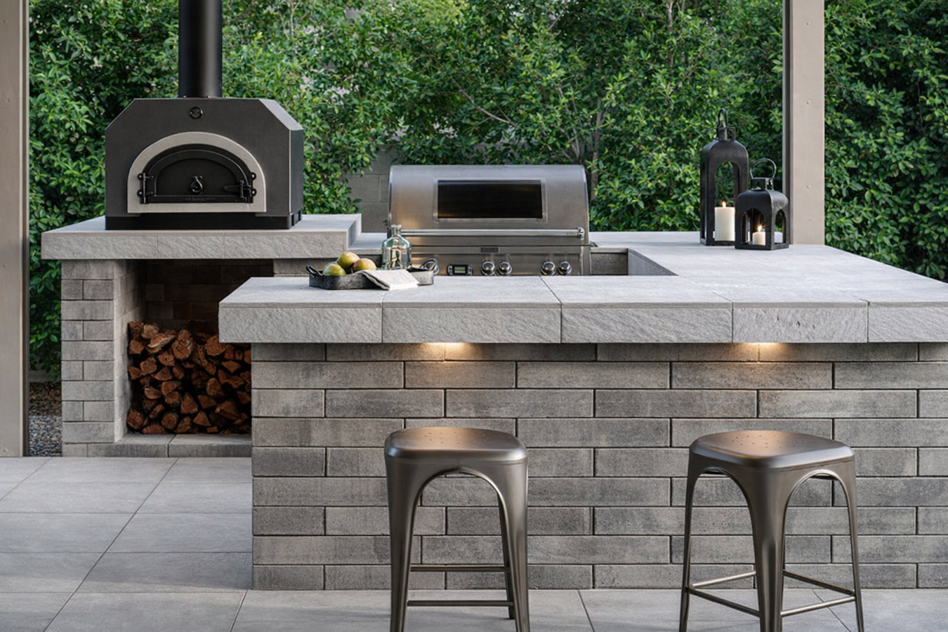 Outdoor kitchen masonry